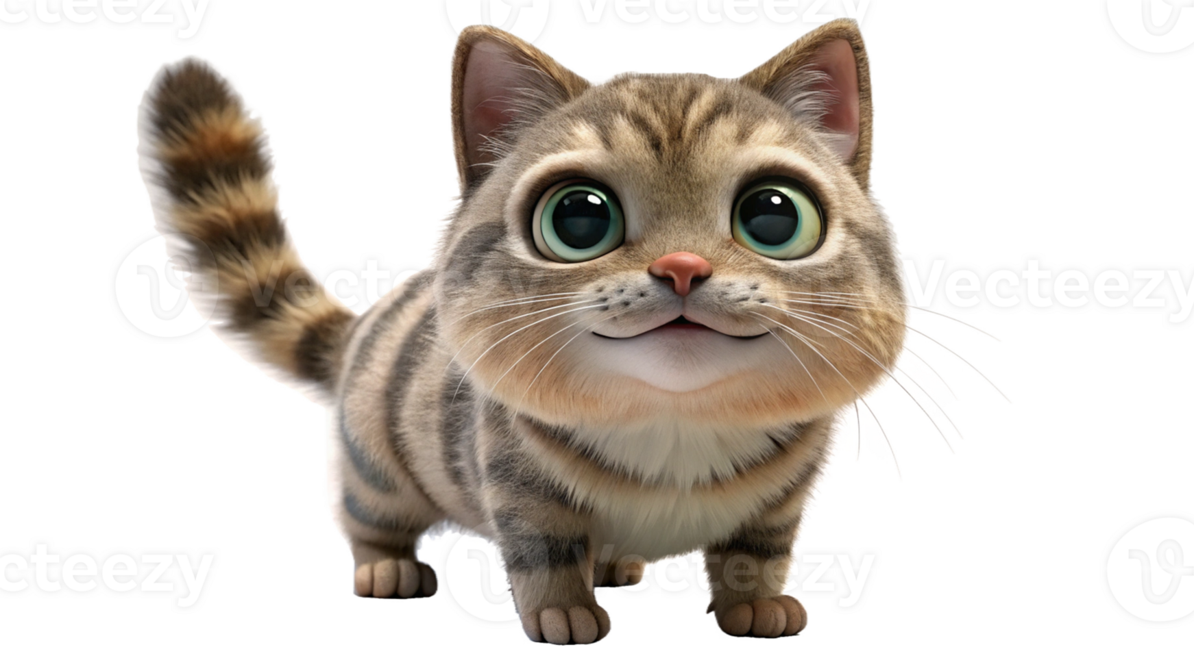 Munchkin cat 3D CAT Render transparent Background png