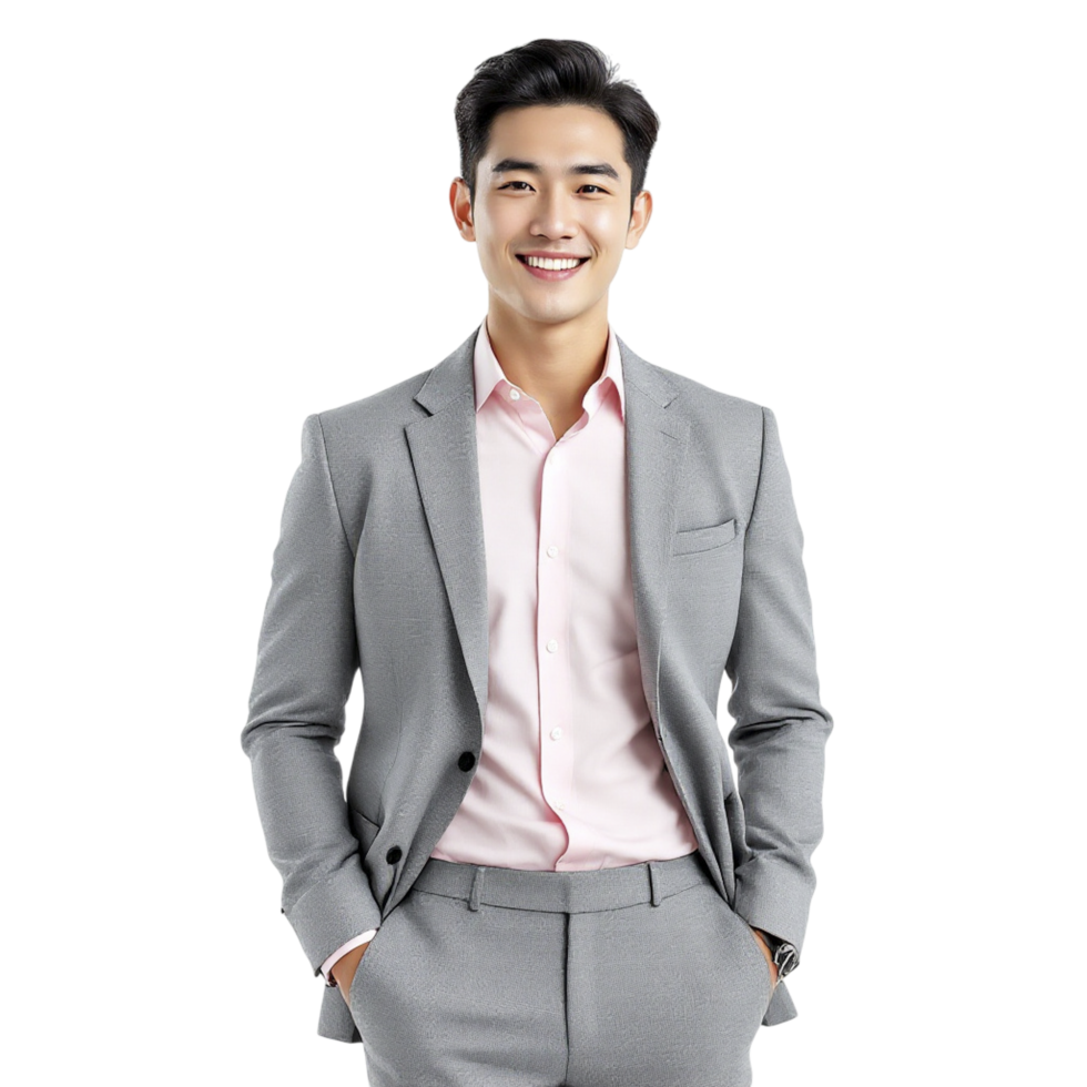 Young asian man in suit png