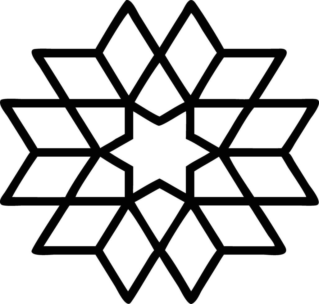 Traditional Islamic star and hexagonal pattern design in a monochrome color scheme, Islamic elements background vector