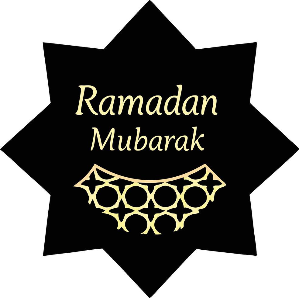 Islamic elements Background with Ramadan Mubarak greeting, intricate star and moon design, ideal for festive Ramadan celebration vector