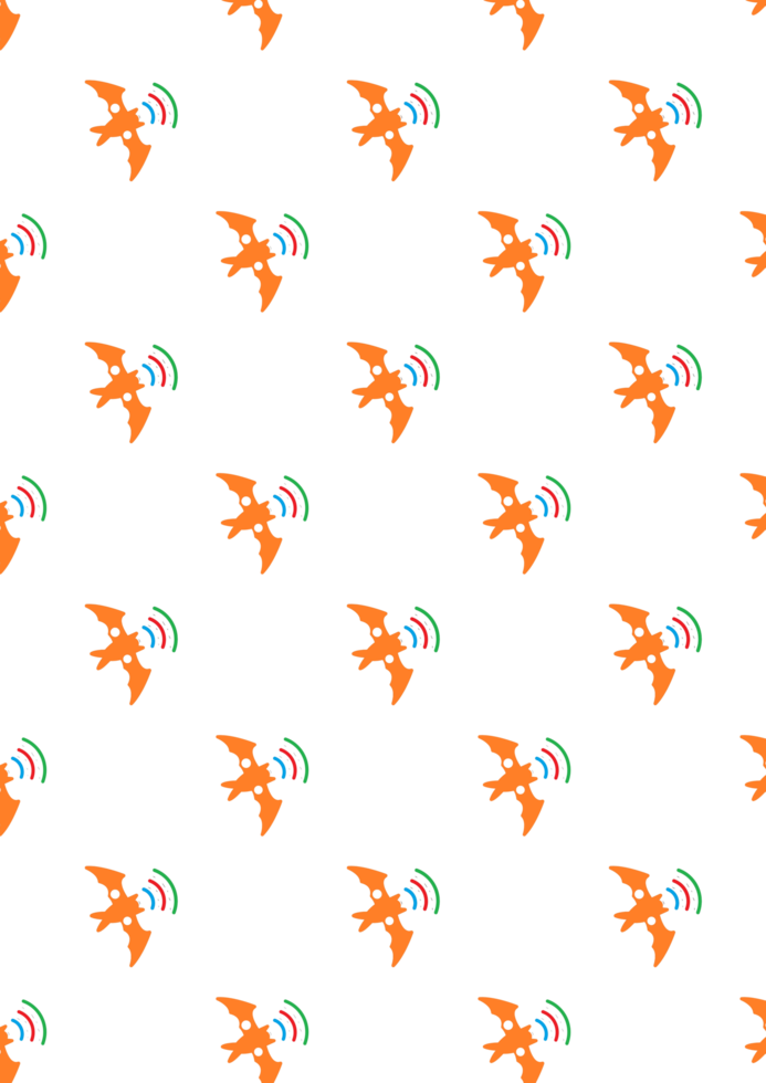 Flying Bat With Wireless Signal Pattern png