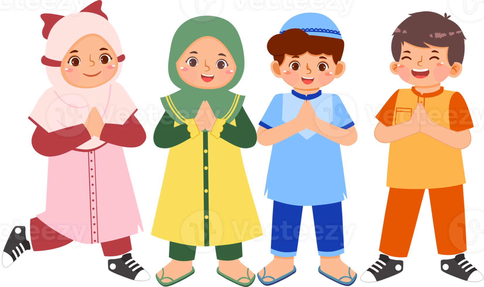 Muslim Kids Give Greeting png