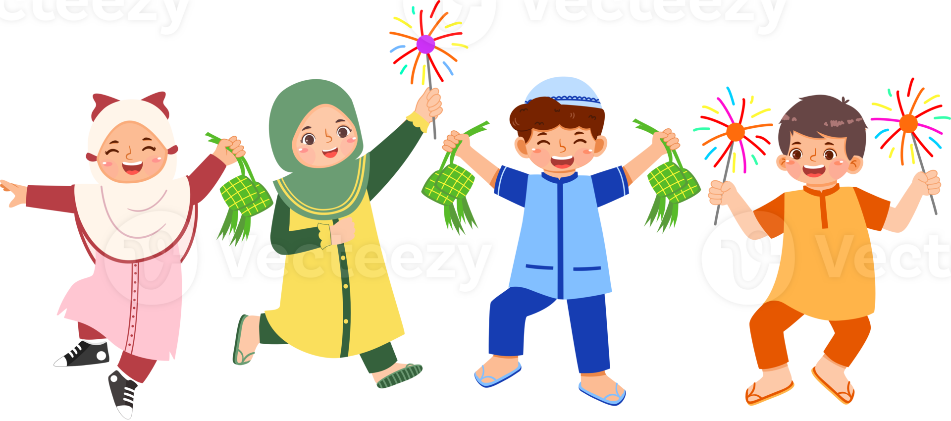 Muslim Kids Celebrate Eid Together png