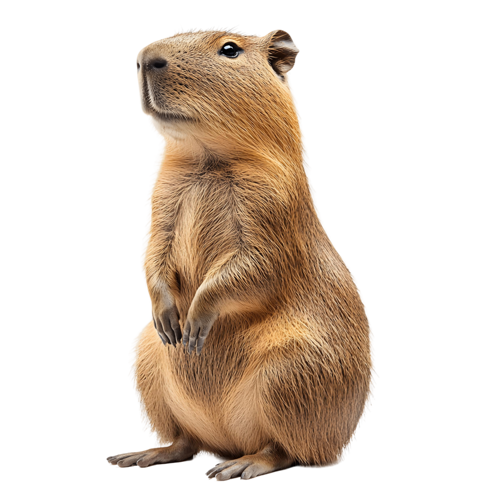 Charming capybara upright with curious expression png