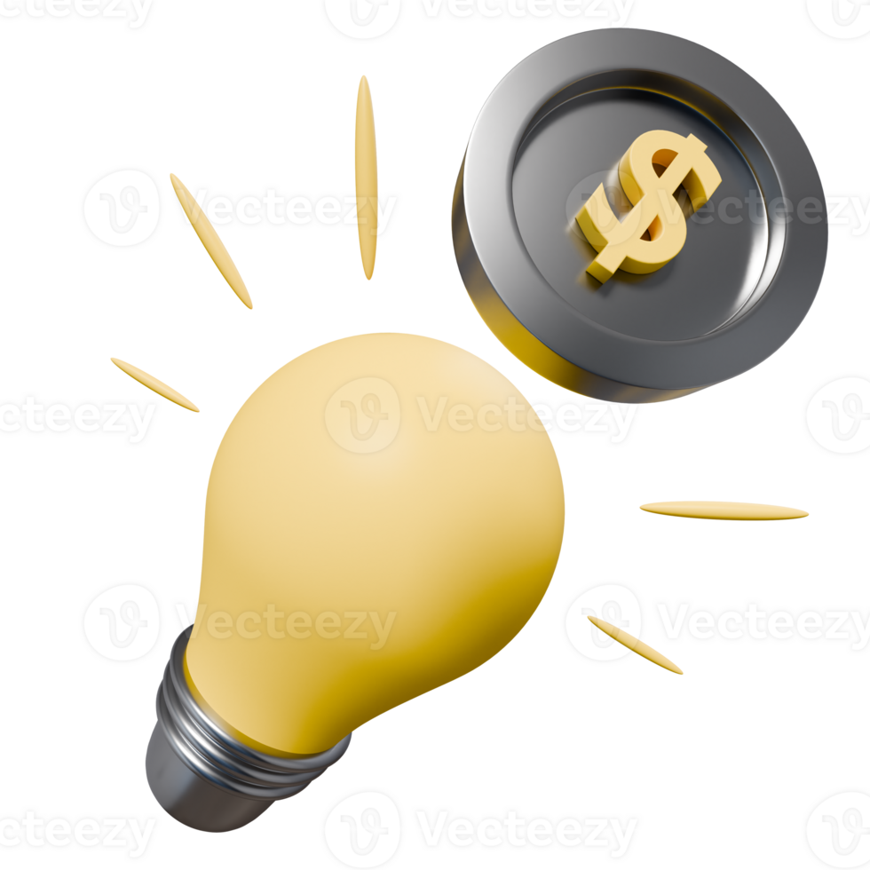 A light bulb with a dollar sign on it png