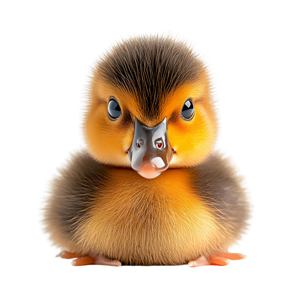 Tiny duckling with soft yellow feathers png