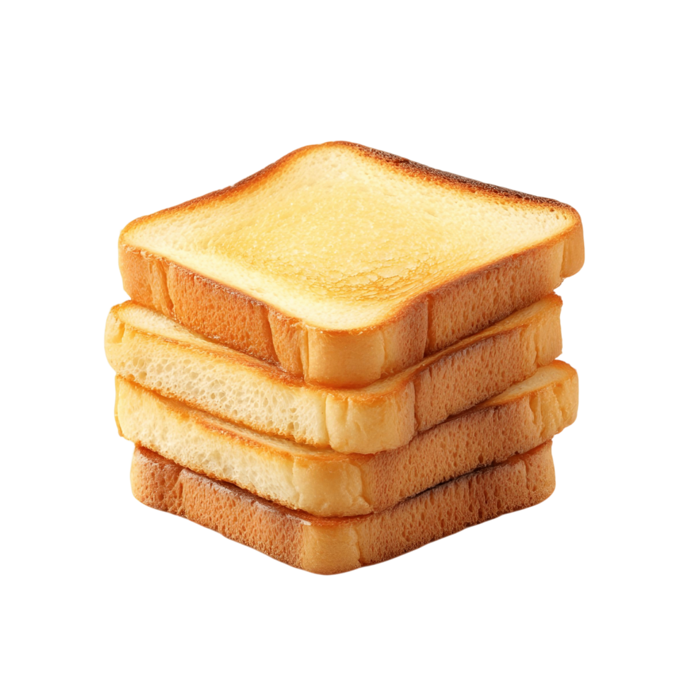 Golden brown toast slices in a crisp texture png