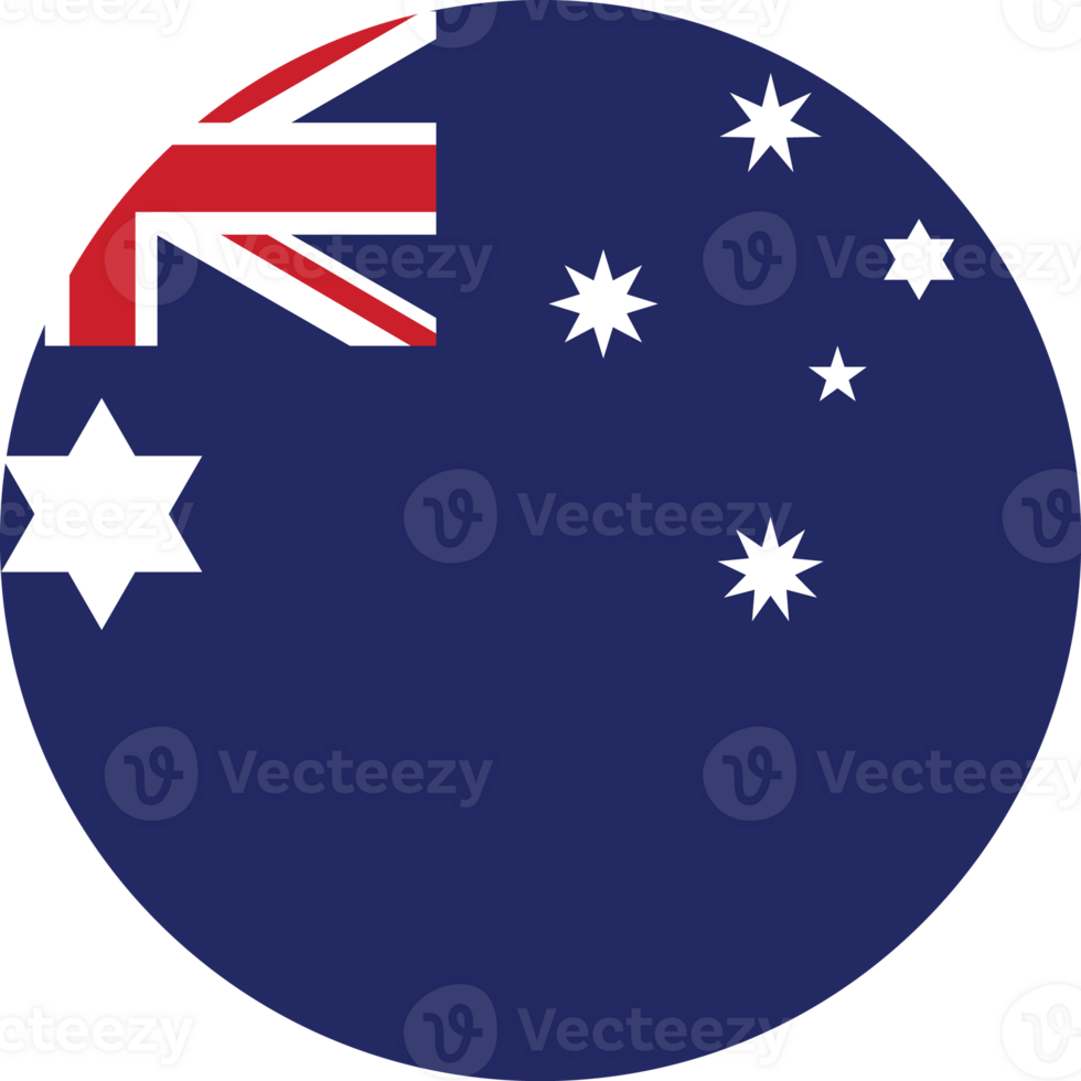 Circular icon featuring the Australia flag png