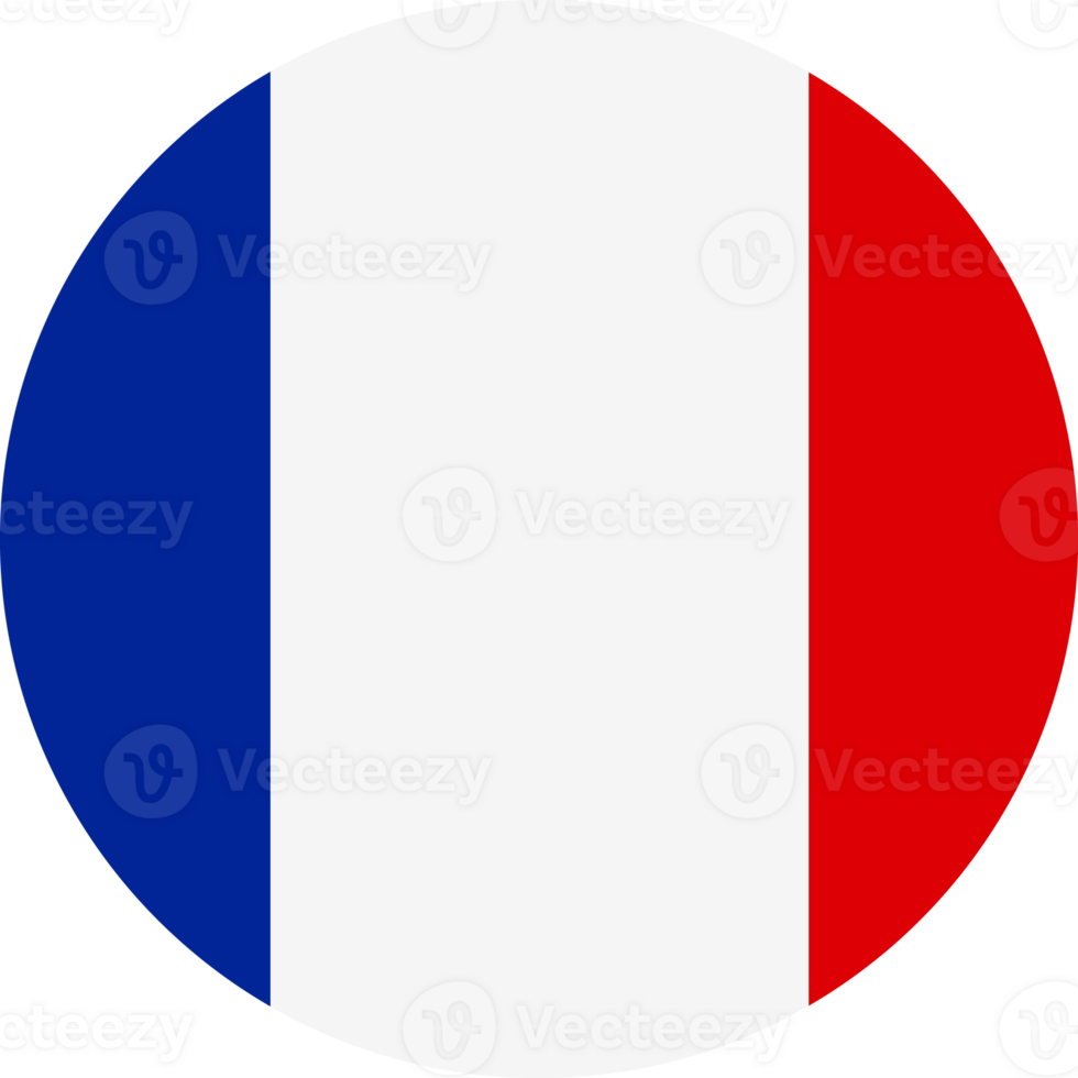 Circular icon featuring the France flag png