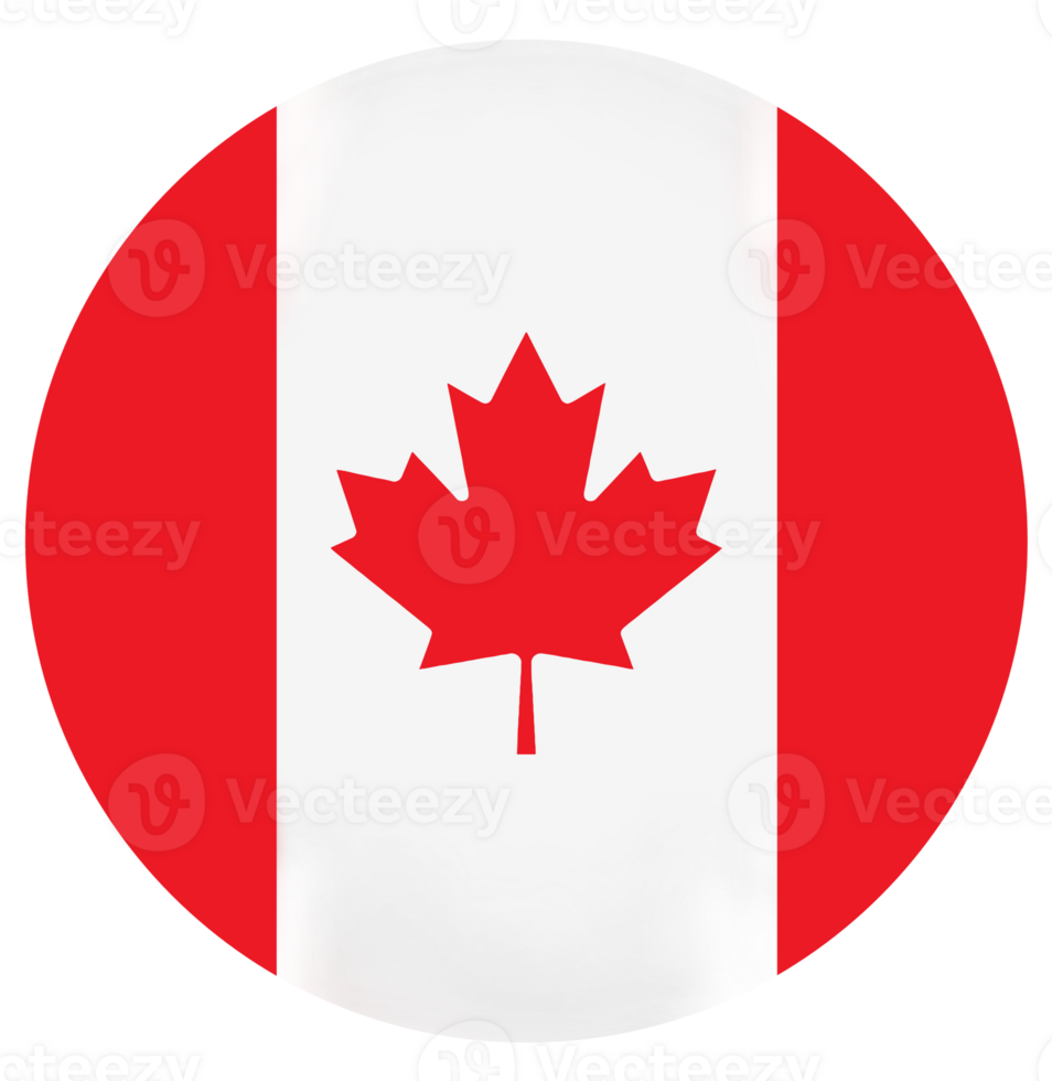 Circular icon featuring the Canada flag png