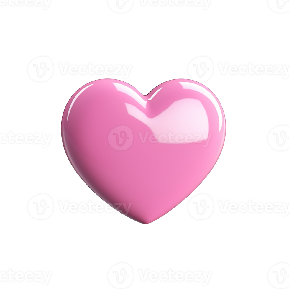 Pink Heart on Transparent Background png