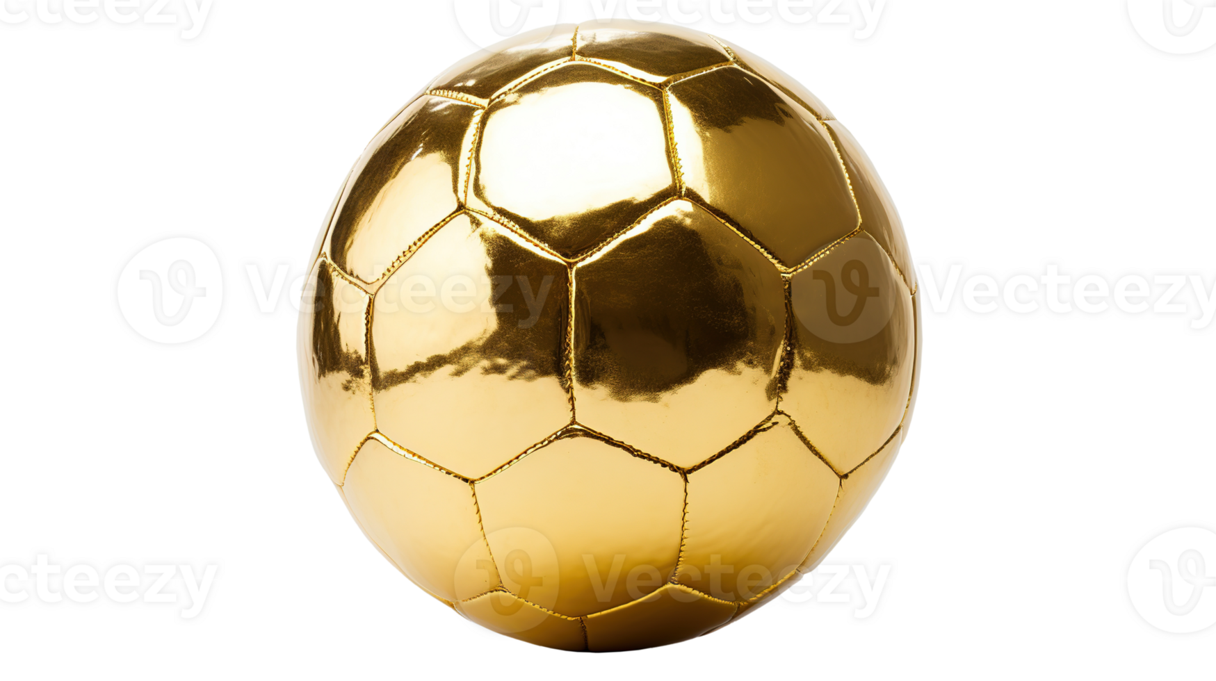 3D Gold Football on Transparent Background png