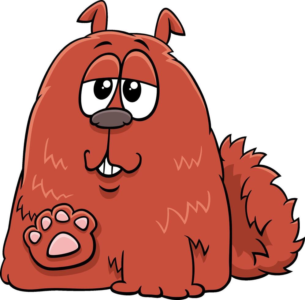 cartoon funny red brown shaggy dog animal character vector
