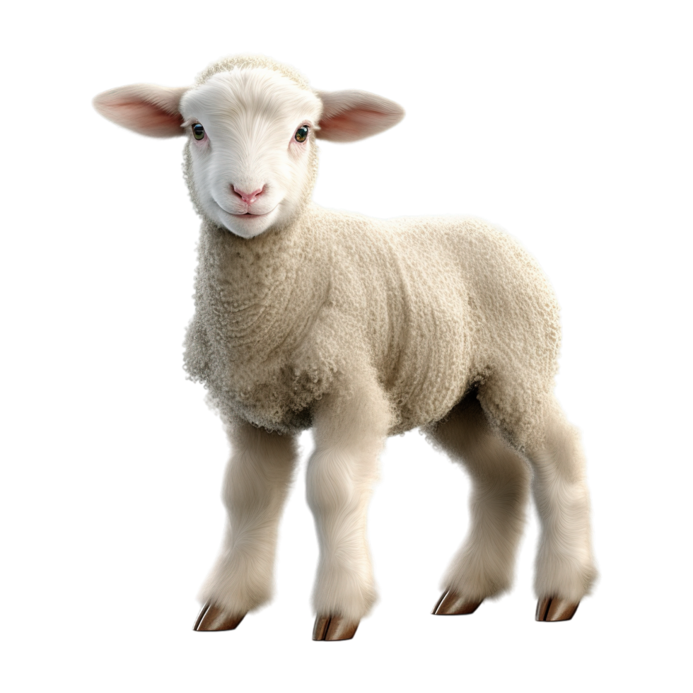 Cute Sheep on Transparent Background png
