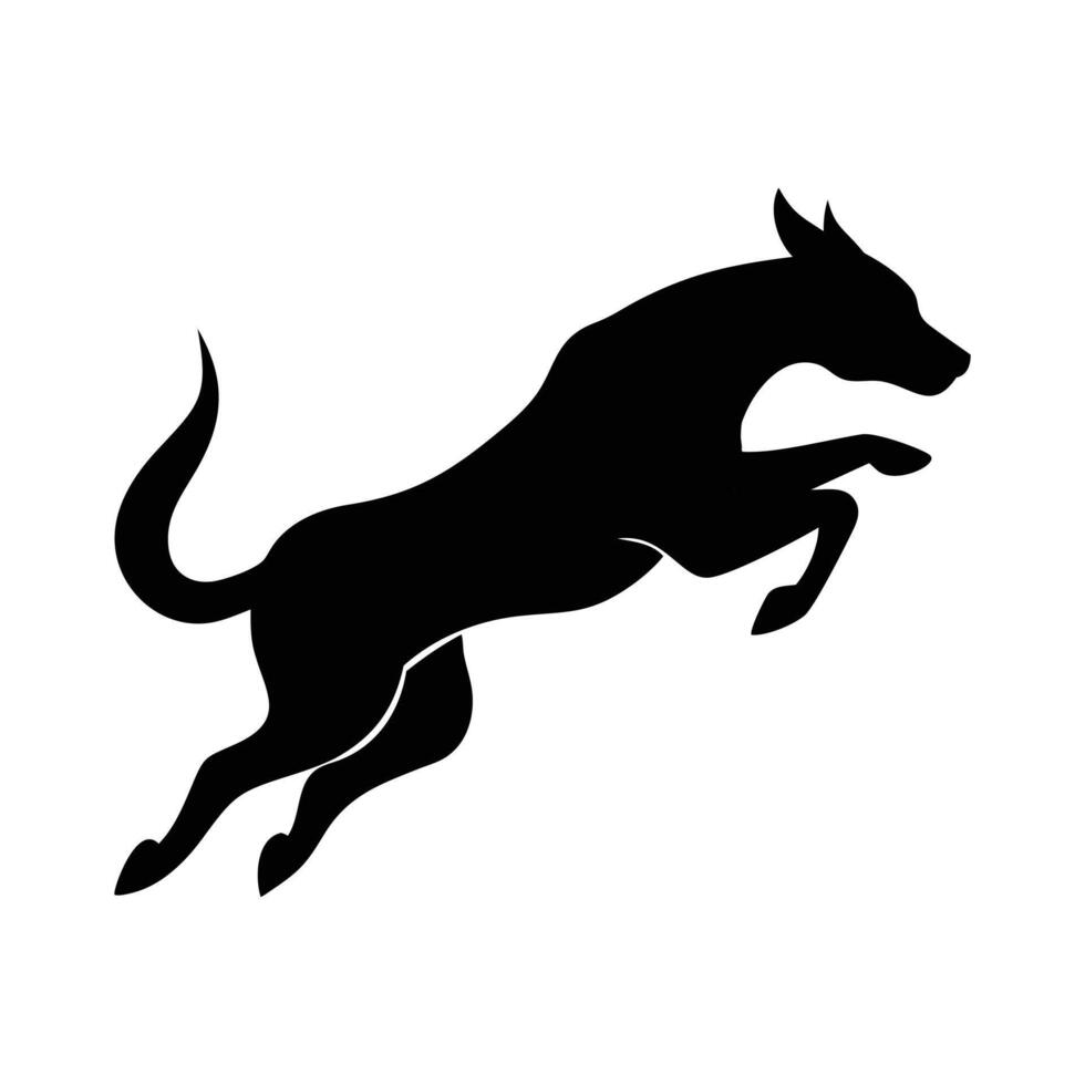 Dog Black Silhouette Isolated vector
