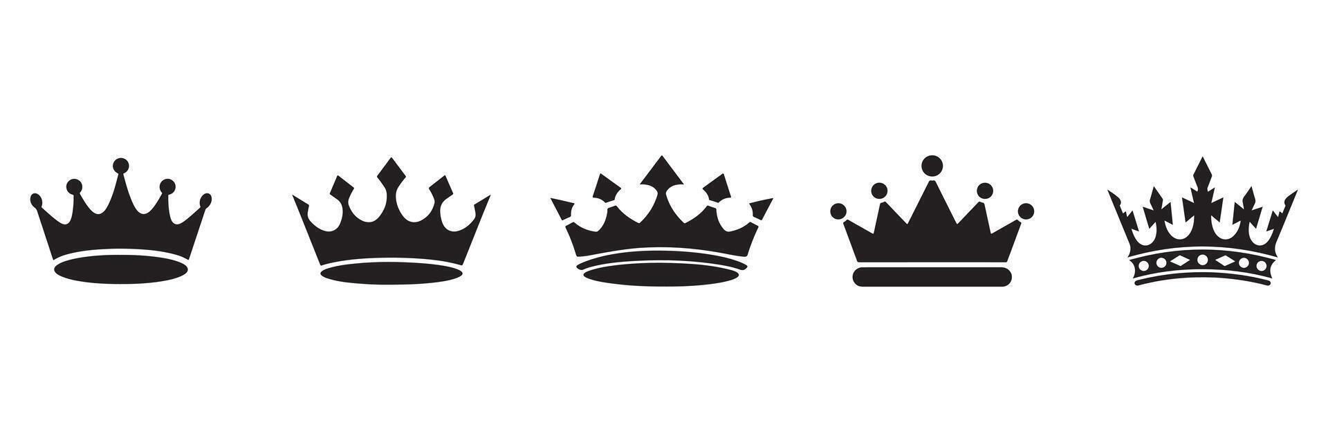 Crown icons set. Crown symbol collection isolated vector