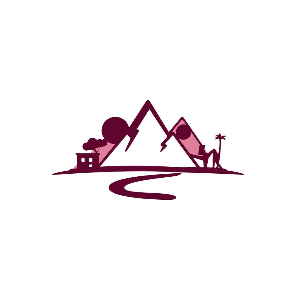 A mountain and a house with a sign that says 'home' vector