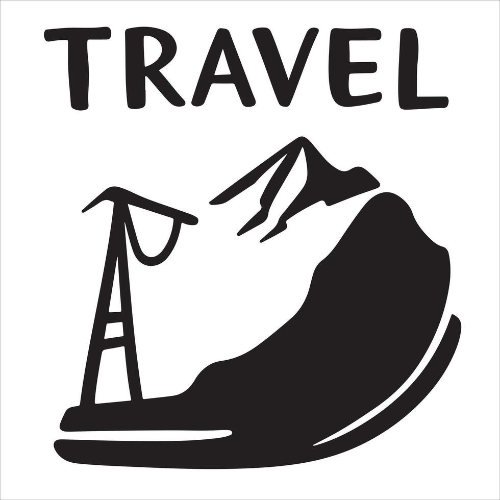 A black and white logo for travel vector