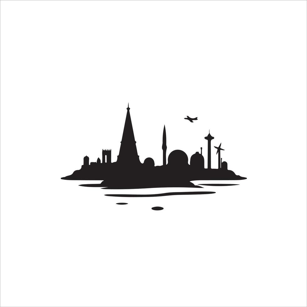 The city skyline silhouette silhouette vector