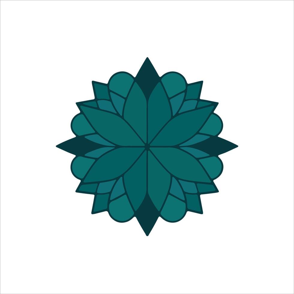 A green and blue flower logo vector
