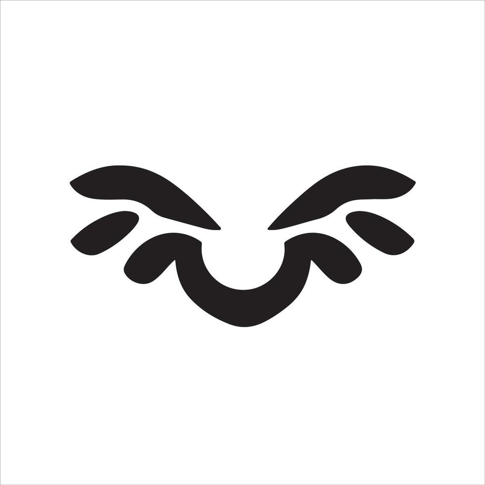 A black and white logo of a winged bird vector