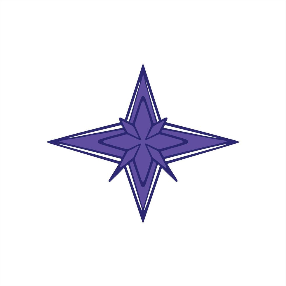 A purple star with a white background vector