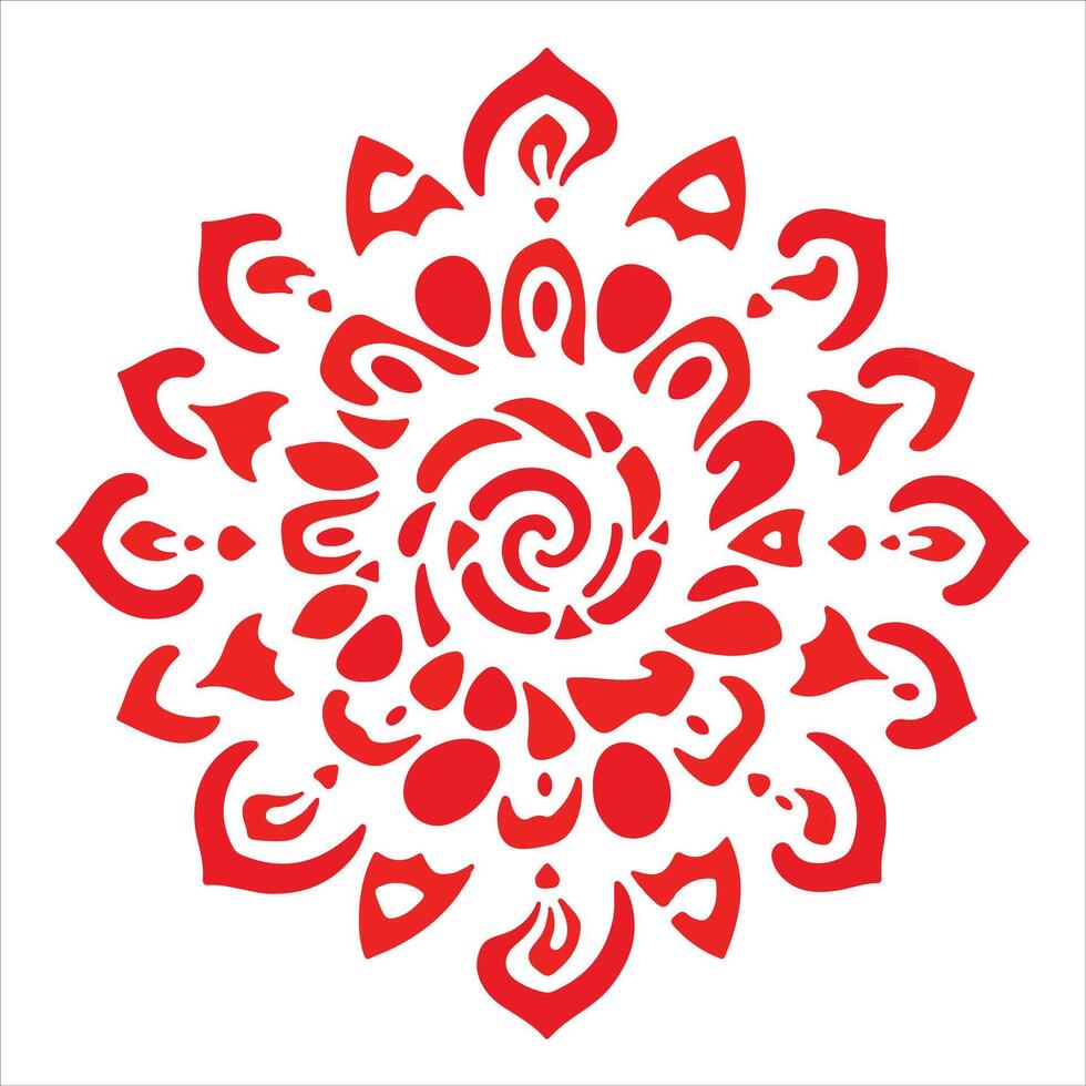 Red and white mandala vector