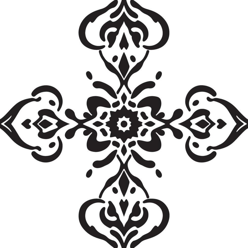 A black and white design with ornamental patterns vector