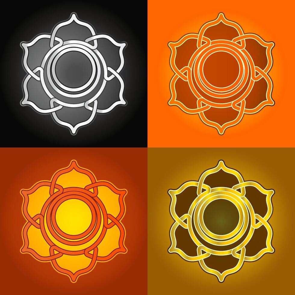 Chakra in Celtic style amulet Svadhisthana. Illustration. vector