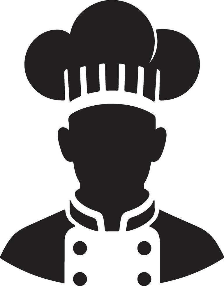a chef's head silhouette on a white background vector