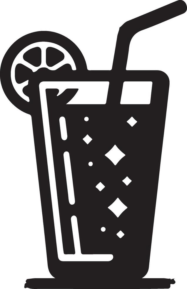 A uniquely black and white illustration of a drink with a straw vector