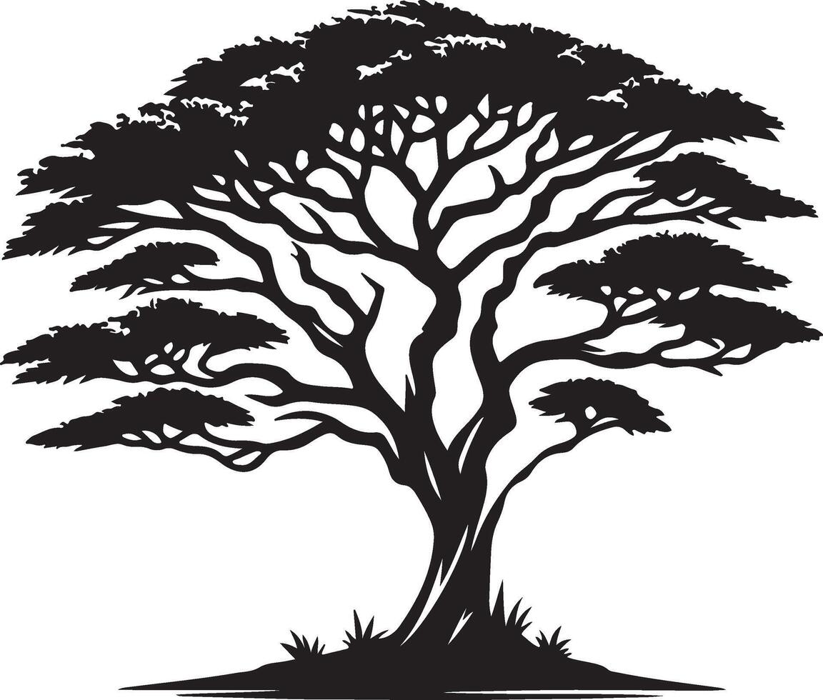 illustration of a tree with leaves and branches vector