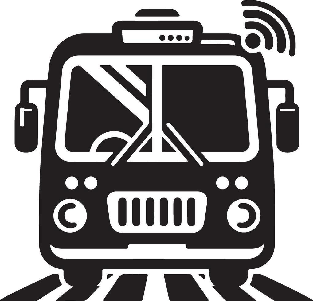 a bus with wifi icon on it vector