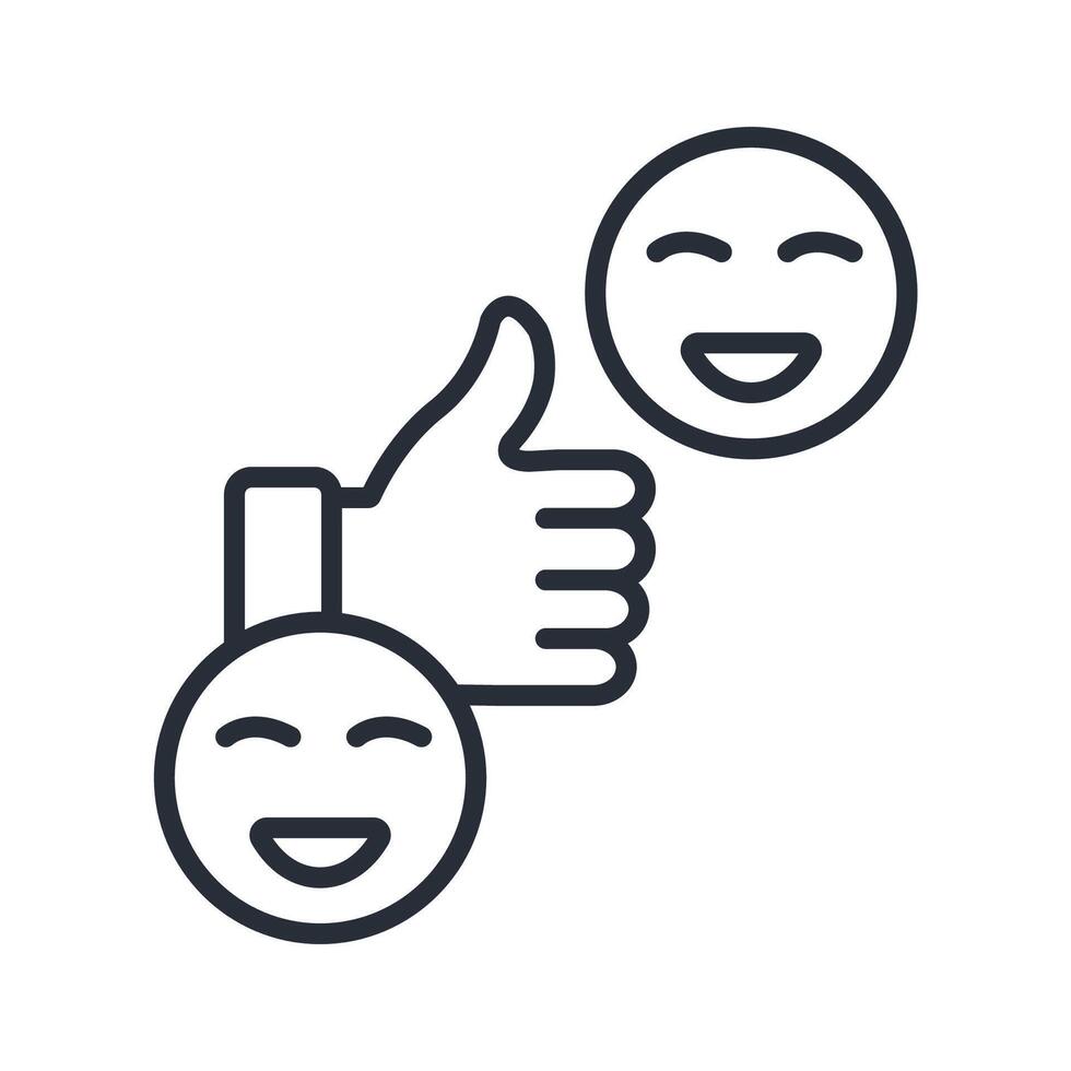 satisfied line icon vector