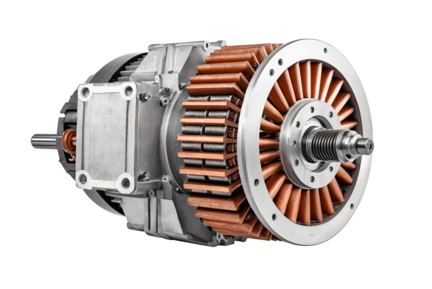 Rotor and stator of electric motor working mechanism png
