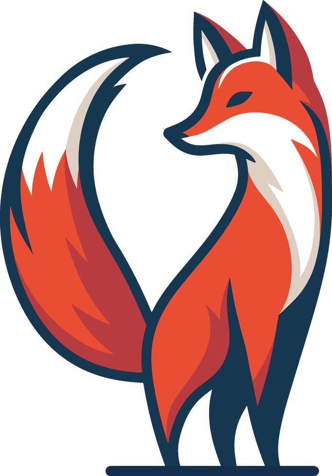 Fox logo design art vector