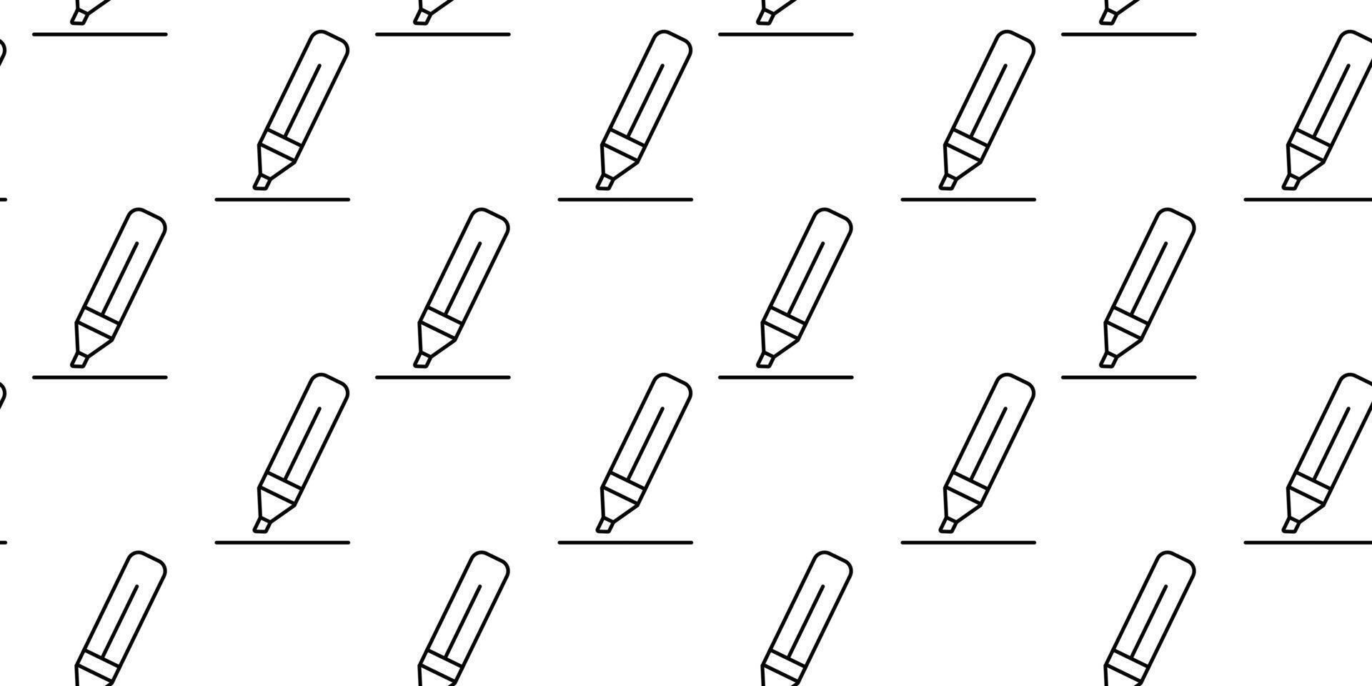 Simple outline pattern of pencils on a white background for creative design projects vector