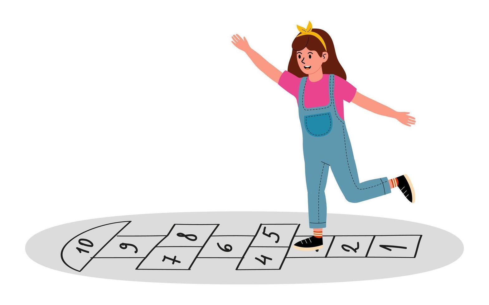 Child playing hopscotch on a sunny day outdoors with joy and excitement vector