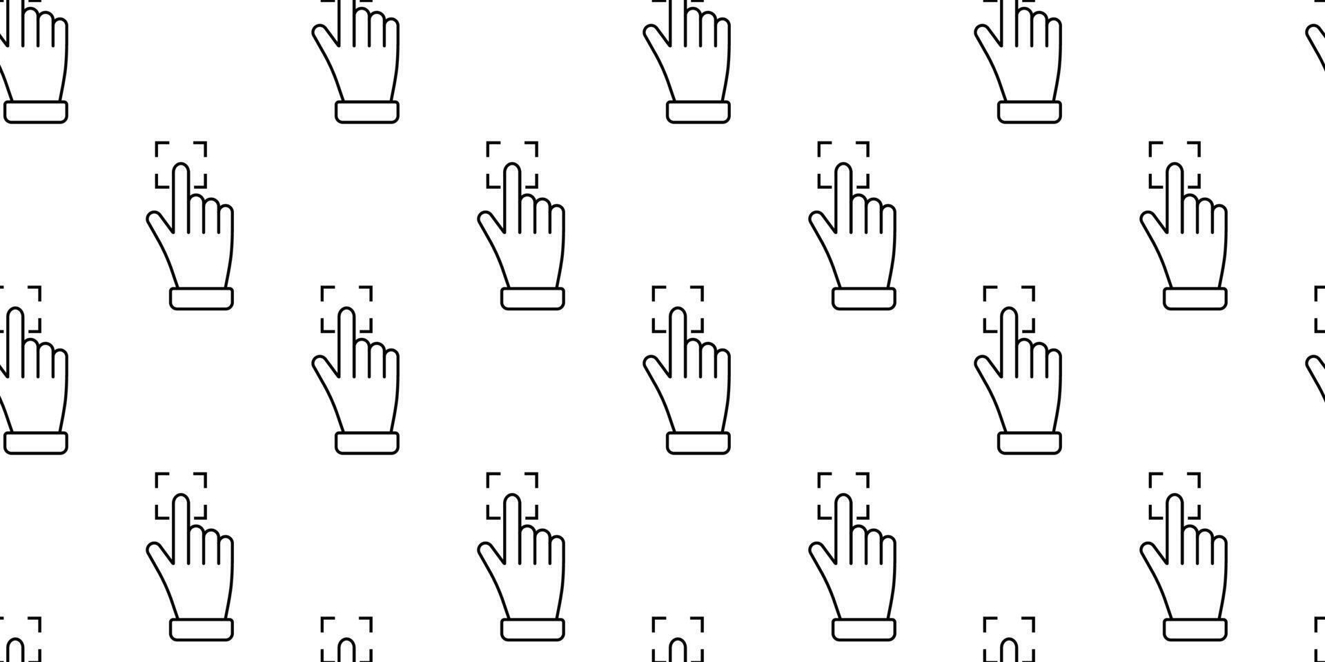 Patterns of hands pointing in a minimalistic design on a white background vector