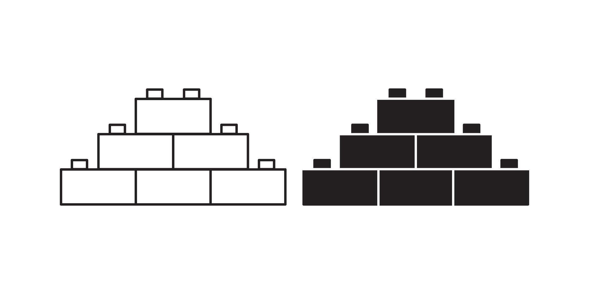 Building blocks toys icon set isolated on white background vector