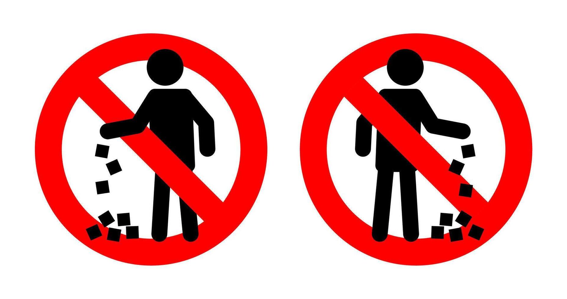 No littering sign. No trash prohibition. vector