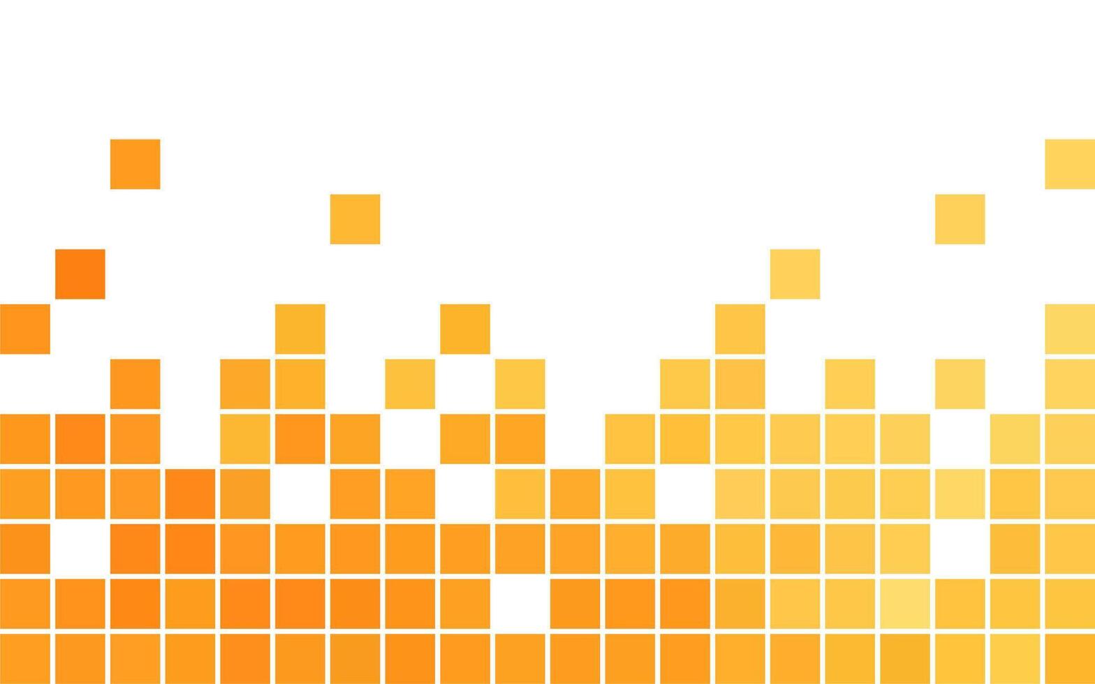 Mosaic orange pixel background with copy space. Scattered matrix pattern for background, backdrop, banner, flyer, cover, and graphic design. Simple futuristic techno pattern. vector