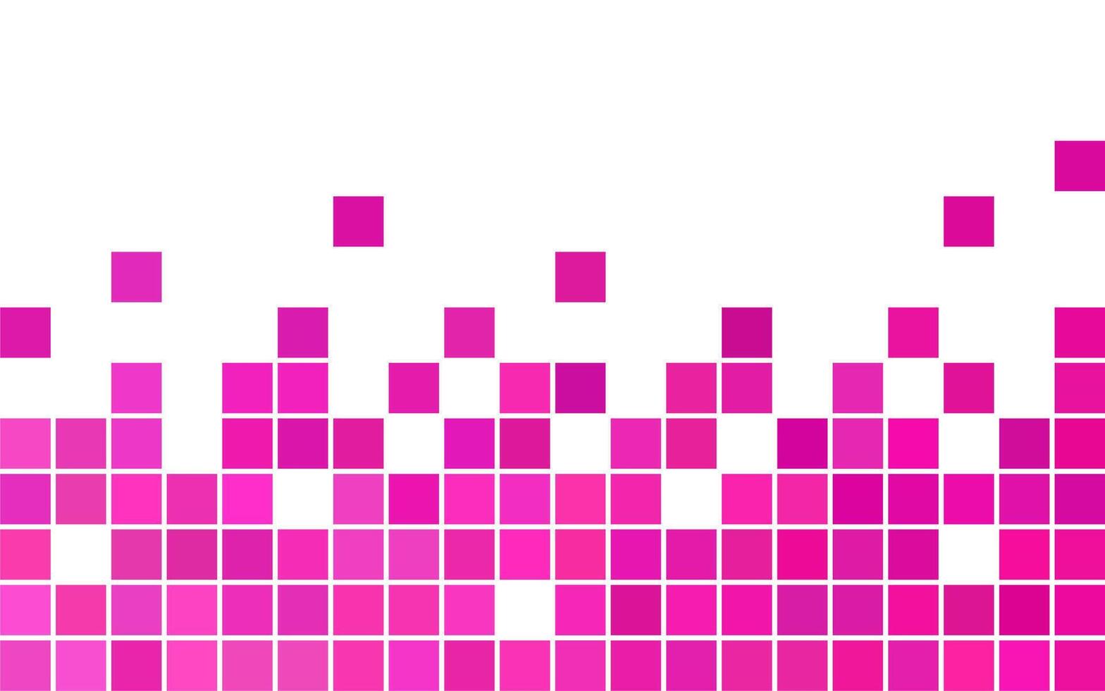 Mosaic magenta pixel background with copy space. Scattered matrix pattern for background, backdrop, banner, flyer, cover, and graphic design. Simple futuristic techno pattern. vector