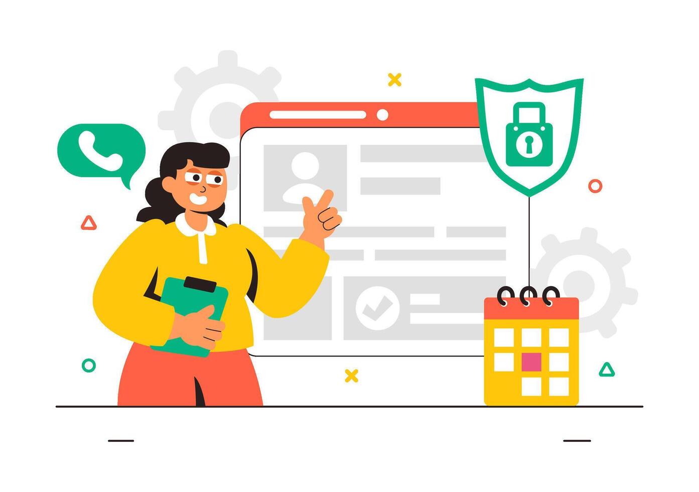 Information Technology and Cybersecurity Consulting Illustration with Ethical Hacking vector