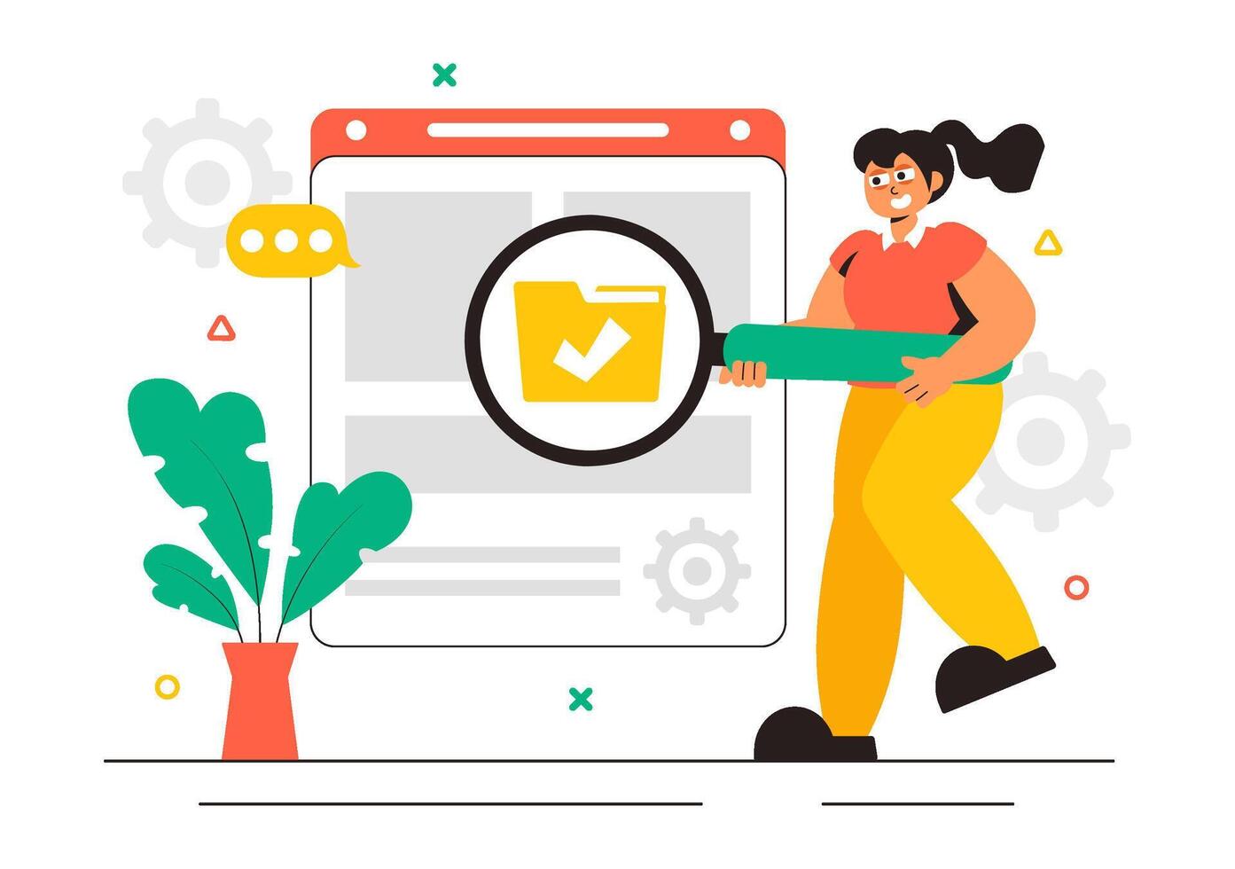 Illustration of Security Consulting with Ethical Hackers and Cybersecurity Development vector
