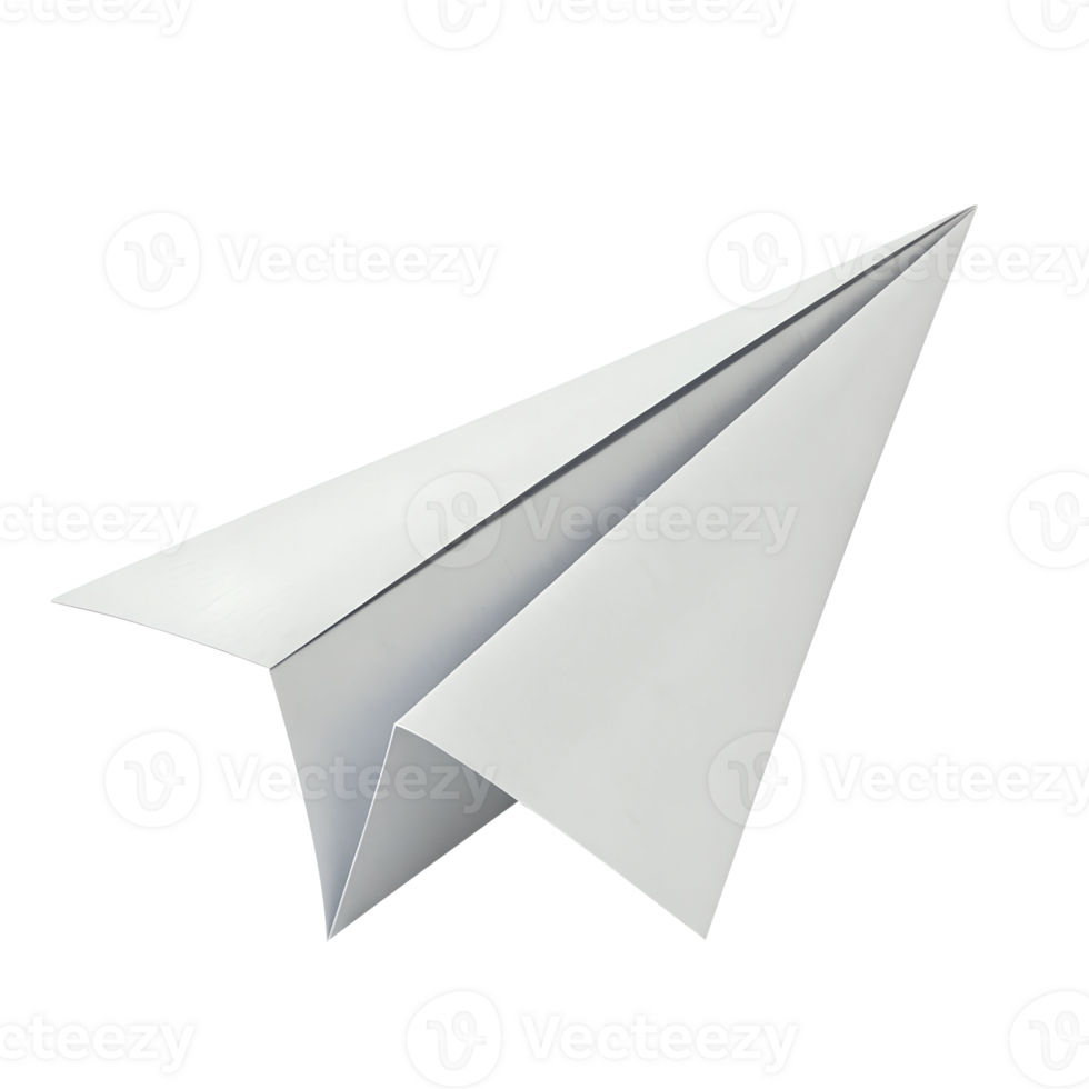3d icon illustration of A paper airplane, representing sending messages, Icon, isolated on a transparent background png