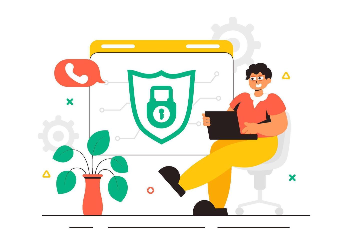 Cybersecurity Consulting Illustration with Ethical Hackers and System Testing vector