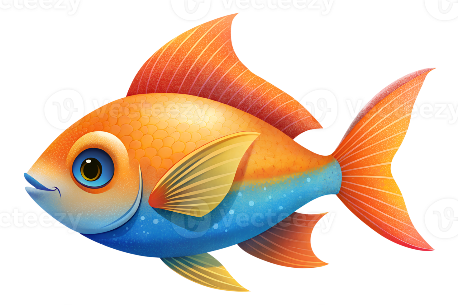 Illustration of Digital Painting, Anthias fish isolated on transparent background png