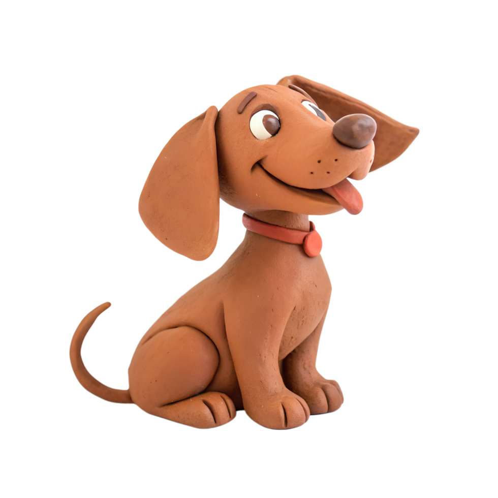 a clay Cute Vizsla is joyful isolated on a transparent background png