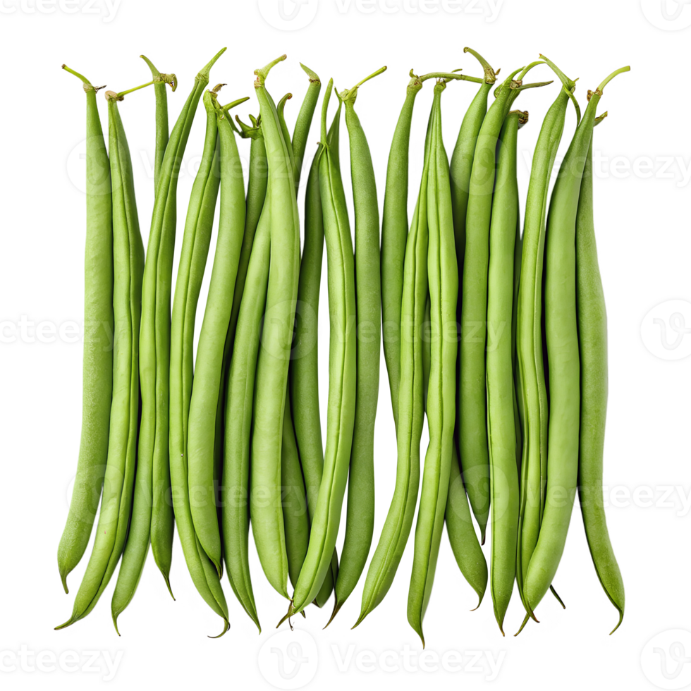 Top view, French beans, isolated on a transparent background png